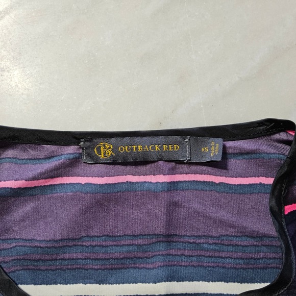 Outback‎ Red Womens XS Sleeveless Top Striped Purple Pink Casual Blouse - Picture 8 of 9